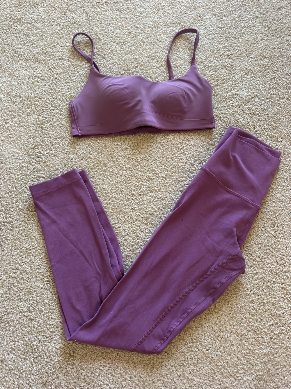 lululemon athletica Mauve Wireless Bralette and Leggings Set